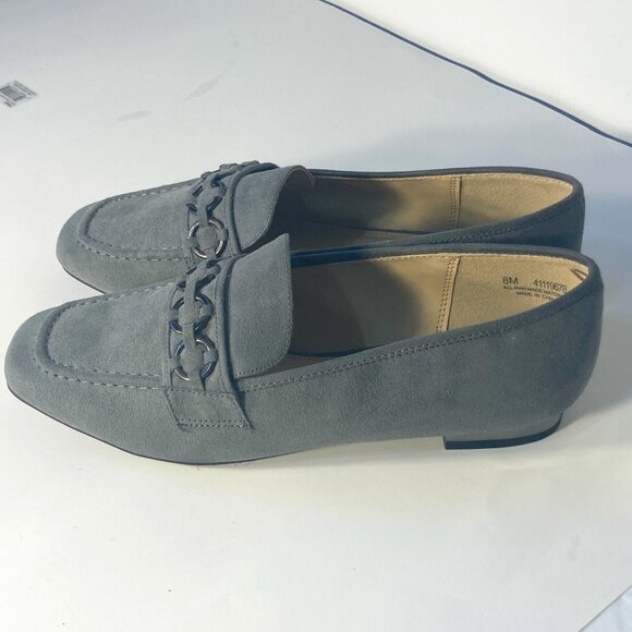 Cato SZ 8 gray suede square toe classic loafer office essential street style - Picture 3 of 9